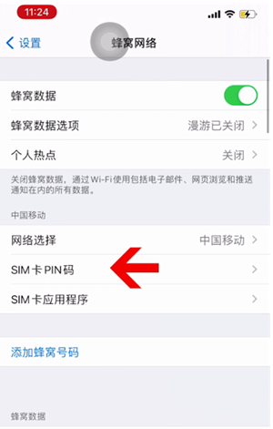 乌兰察布苹果14维修网分享如何给iPhone14的SIM卡设置密码 